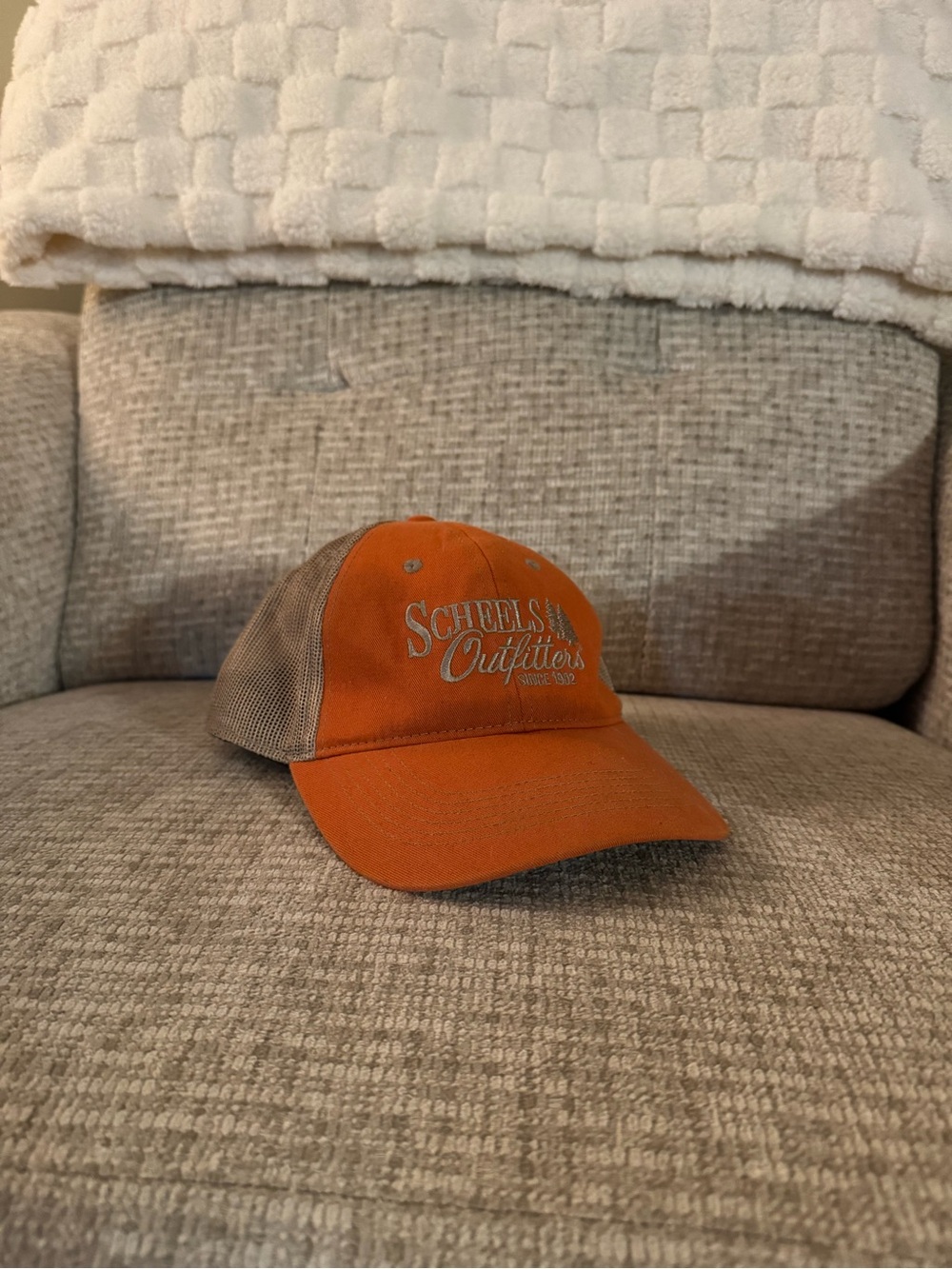 Scheels Outfitters Orange & Tan Mesh Hat